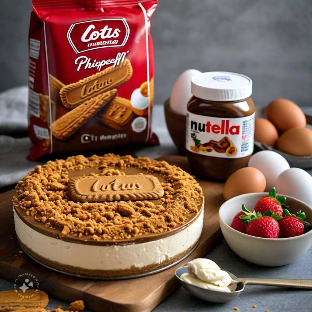 Ingredients to Make Lotus Biscoff Cheesecake