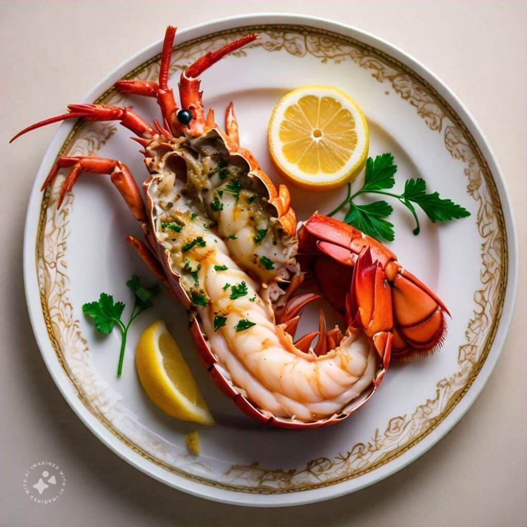 Garnishing for lobster tail 