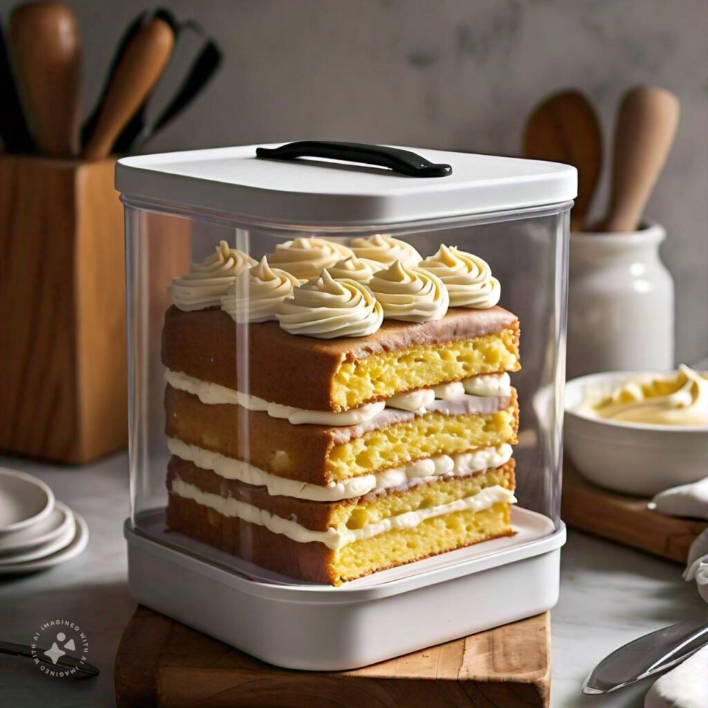 Store layered lemon cake cream with cheese frosting