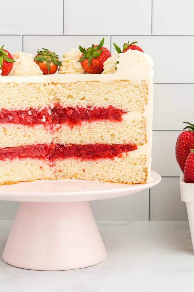 Cake with Strawberry Filling