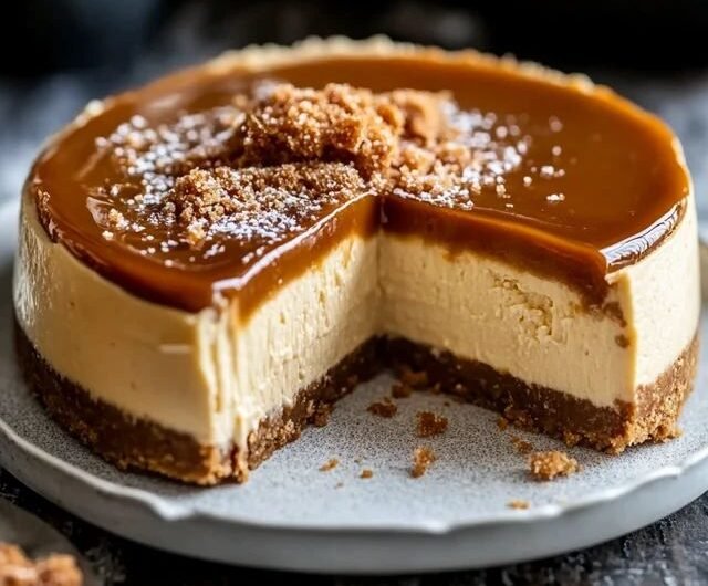 Creamy Biscoff Salted Caramel Cheesecake Bliss