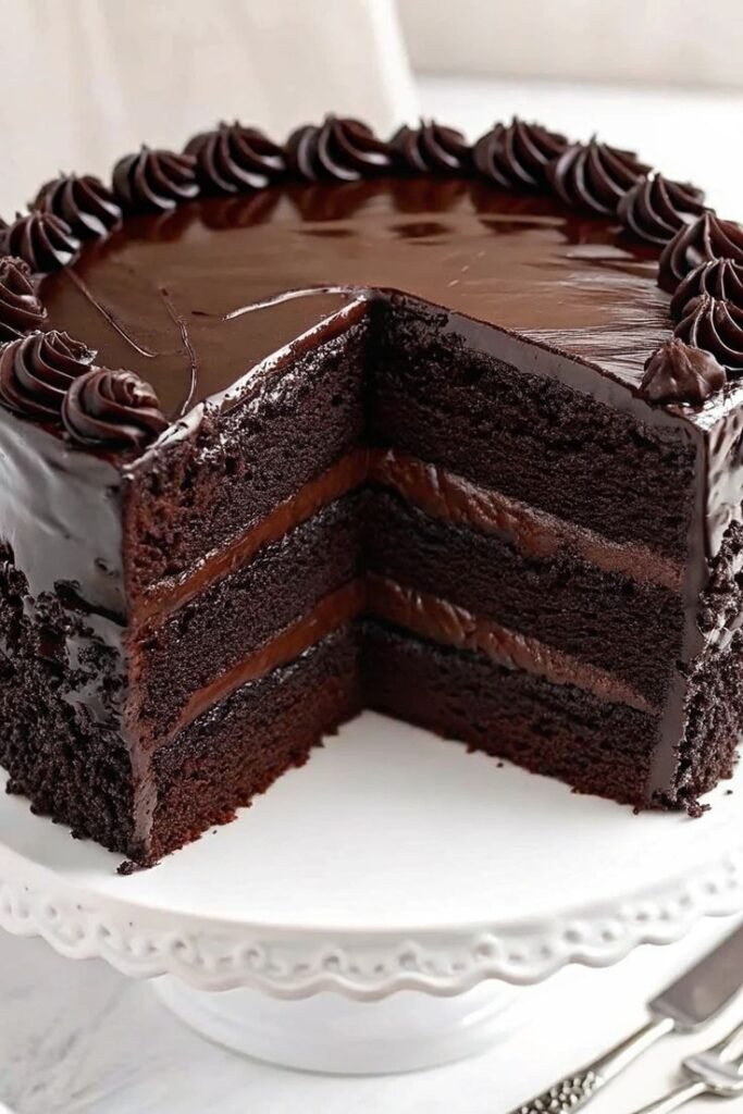Easy and Moist Triple Chocolate Cake
