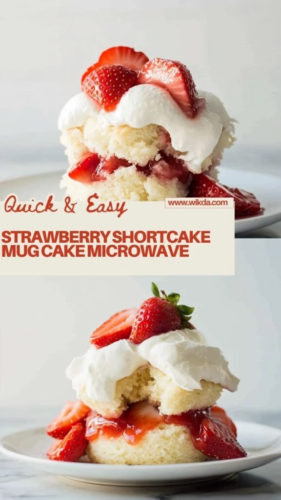 Strawberry shortcake mug cake