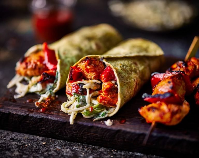 Best peri peri chicken wrap with spicy grilled chicken and creamy sauce